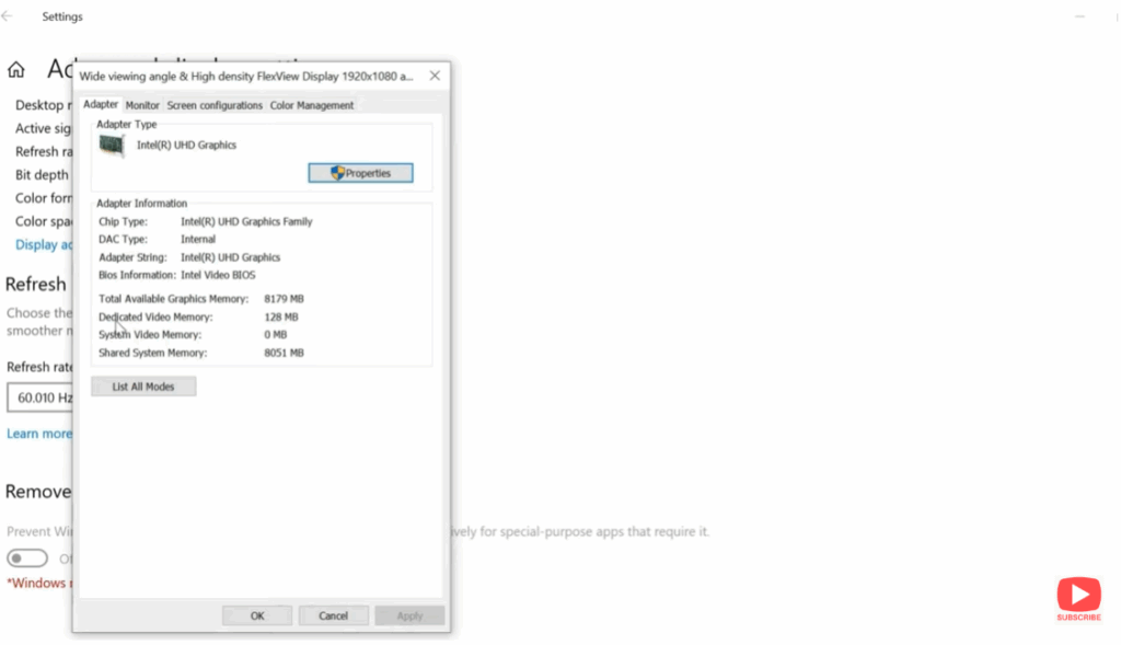 dedicated video memory