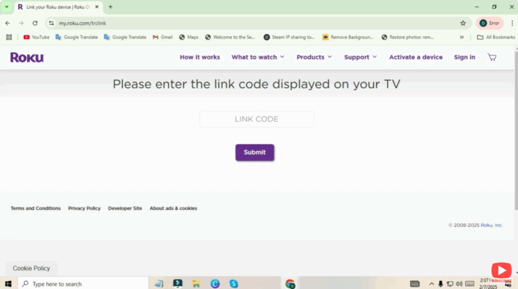 link your Roku device