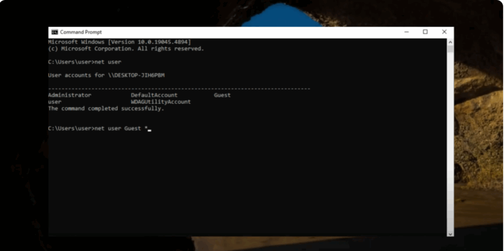 net user guest