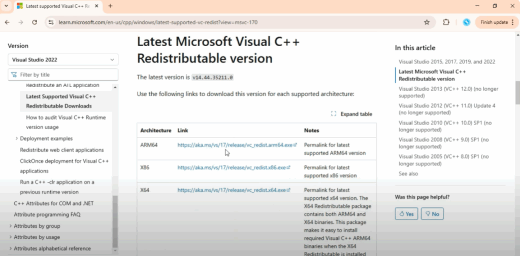 redistributable versions