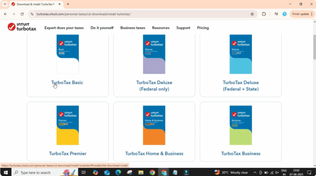 turbotax versions
