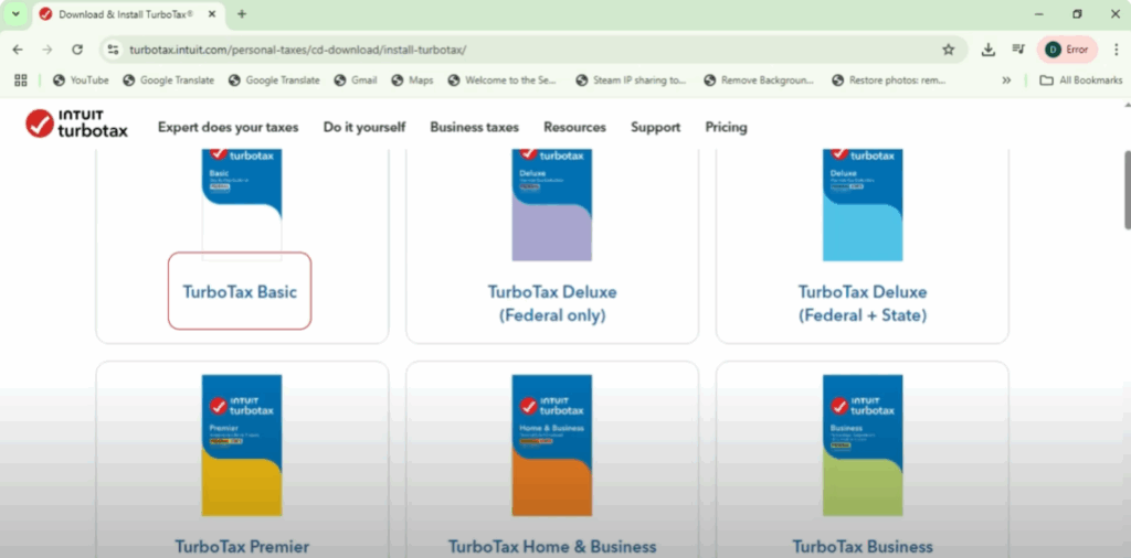 versions of TurboTax