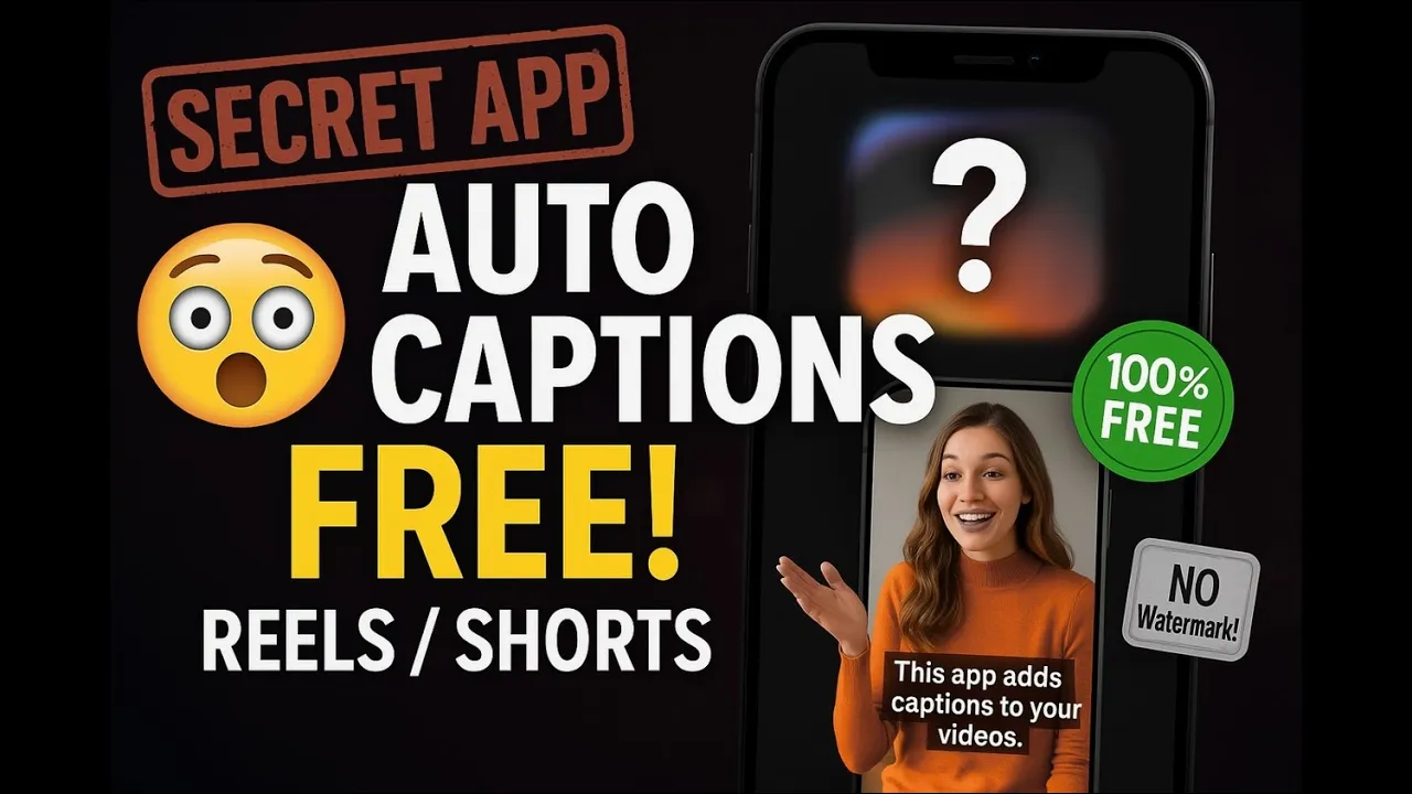 😱 Secret App for Auto Captions in Reels/Shorts| No Paid Tools