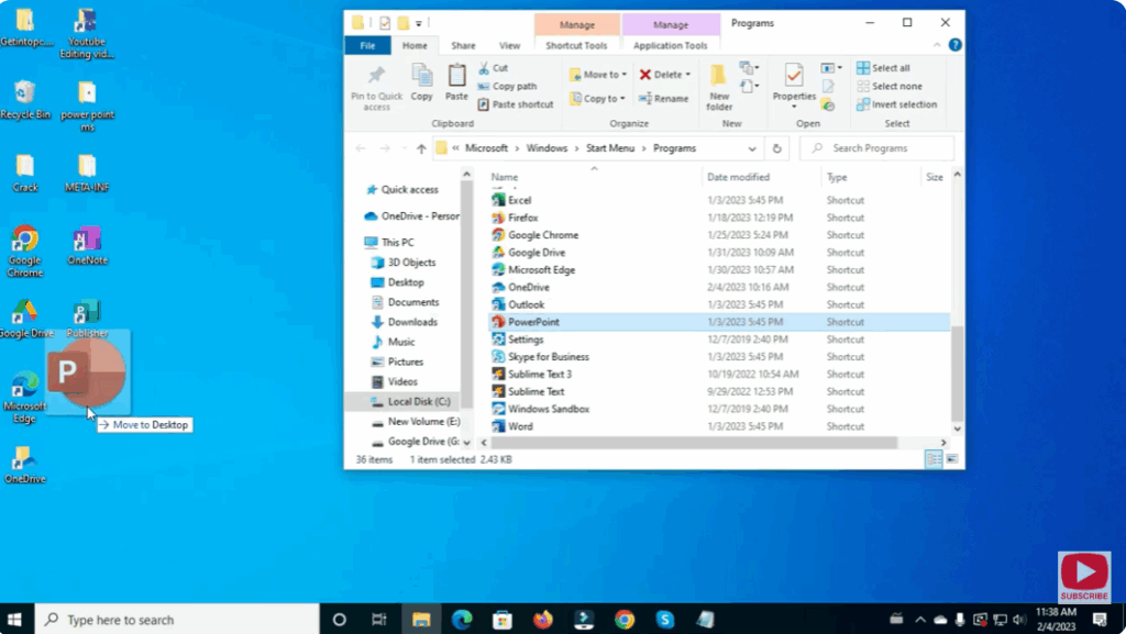 Adjust-Organize the Desktop Icon