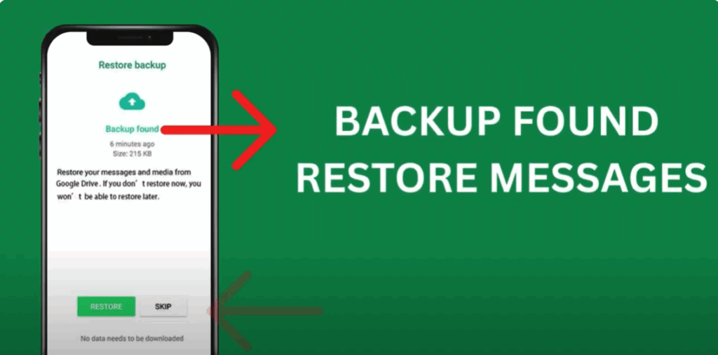 Backup found. Restore messages