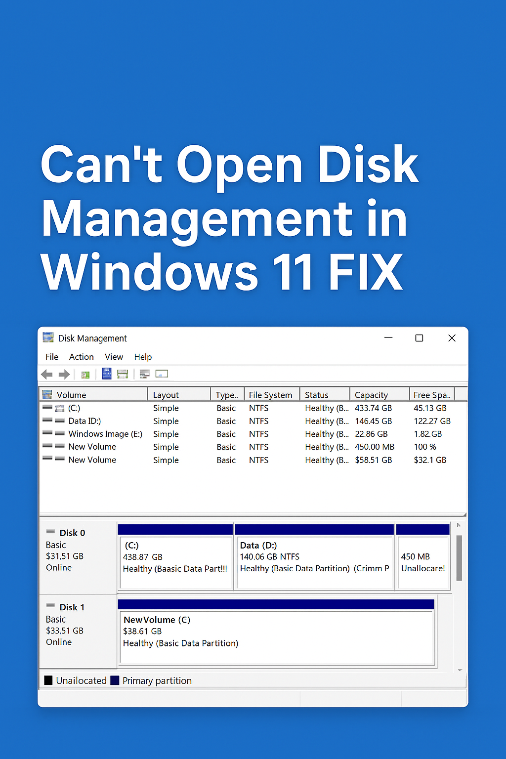 Can't Open Disk Management in Windows 11