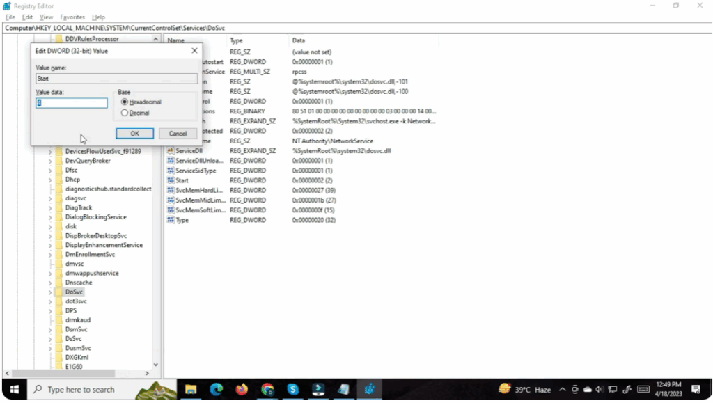 Change its value to 4