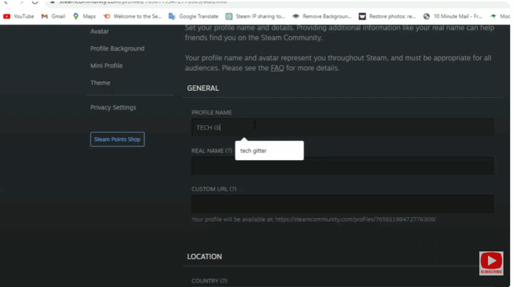 Change the Profile Name Field