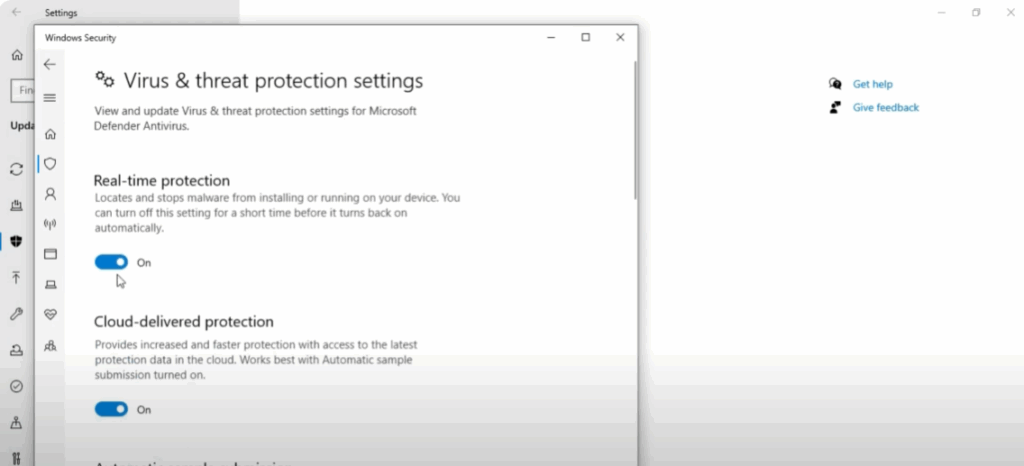 Check Windows Security Settings
