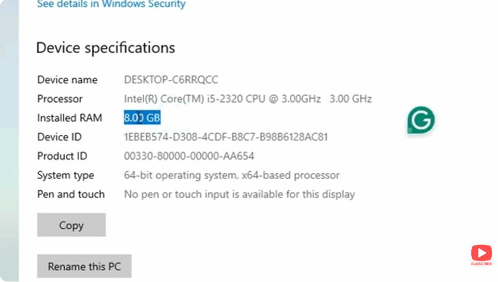 Check Your Installed RAM