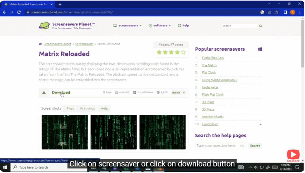 Choose a Screensaver