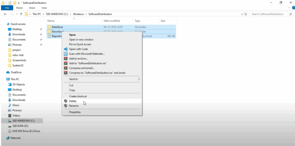 Clear Windows Update Cache