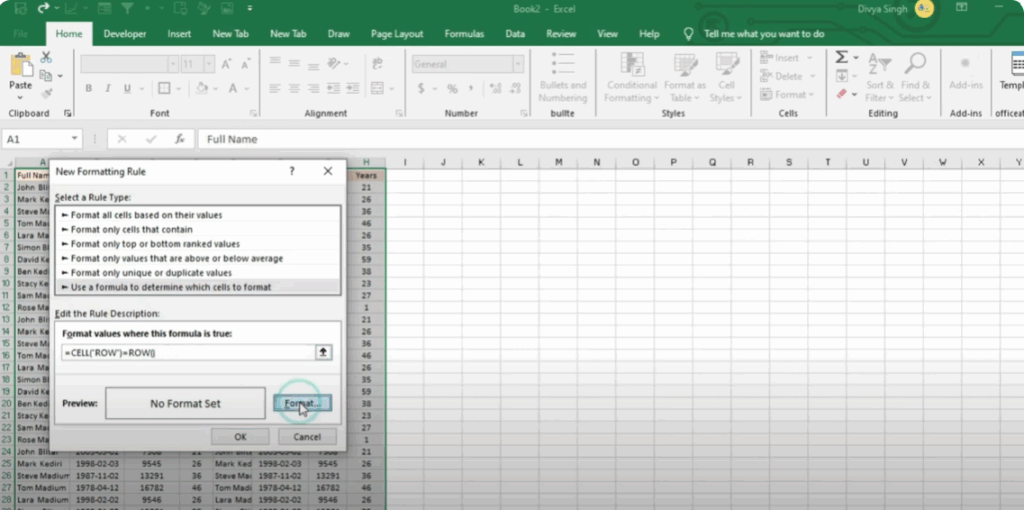 Conditional Formatting
