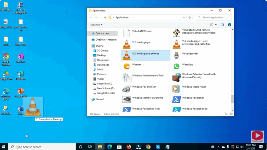 Create a Desktop Shortcut