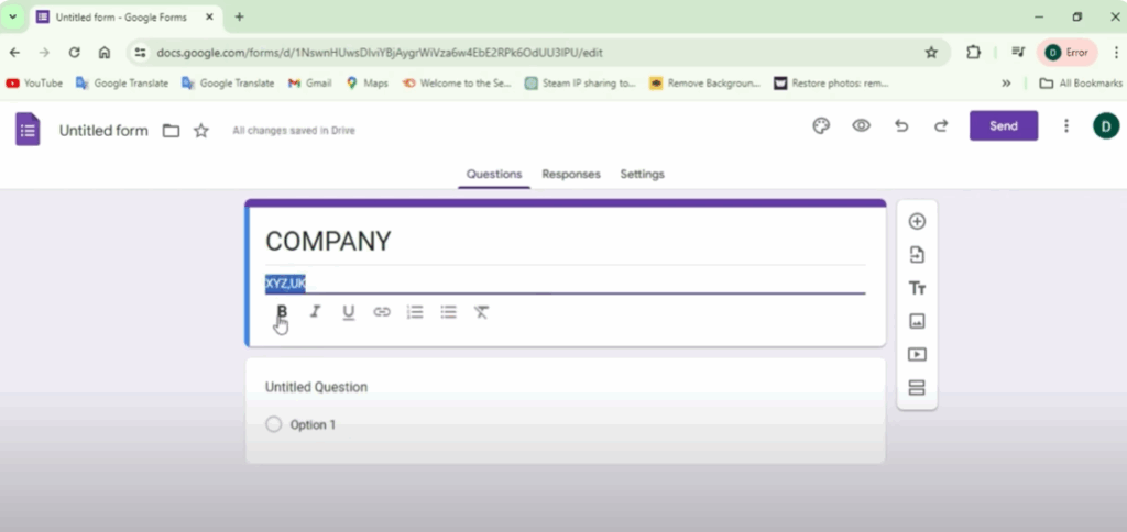 Customize the Form