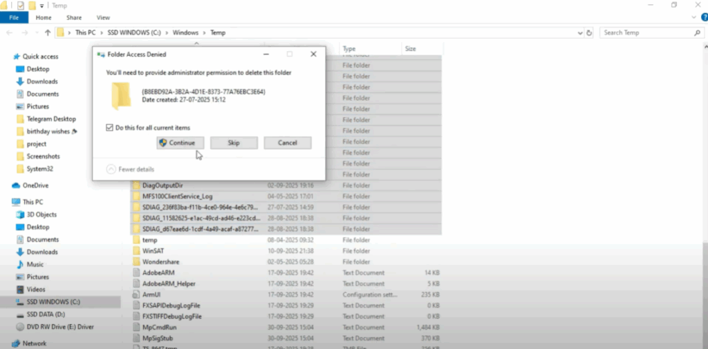 Delete Temporary Files