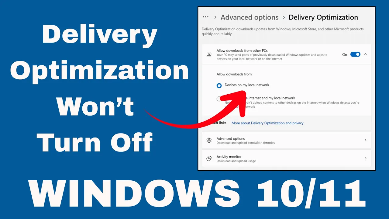Delivery Optimization Won’t Turn Off In Windows 10/11