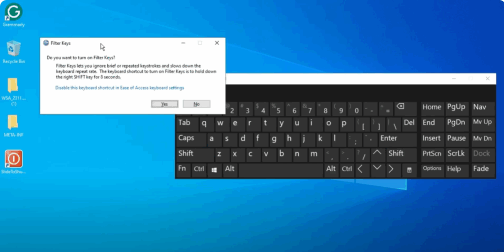 Disable this keyboard shortcut in Ease of Access keyboard settings