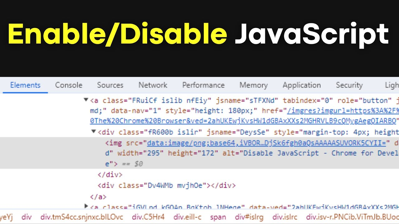 Enable/Disable JavaScript in The Chrome Browser