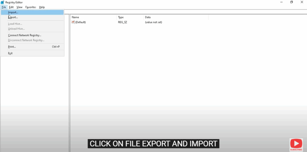 Export and Import Registry