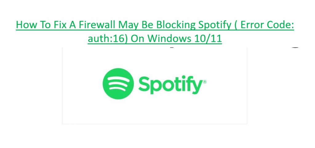 Fix A Firewall May Be Blocking Spotify
