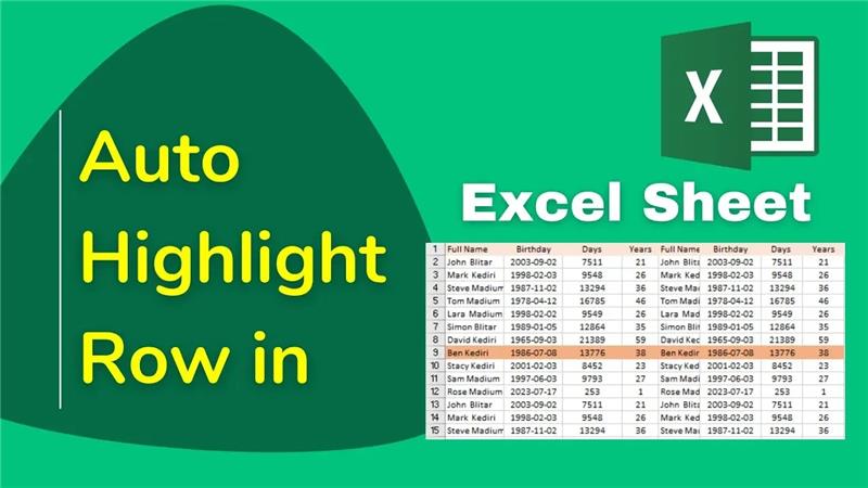 How to Automatically Highlight the Active Row in Excel