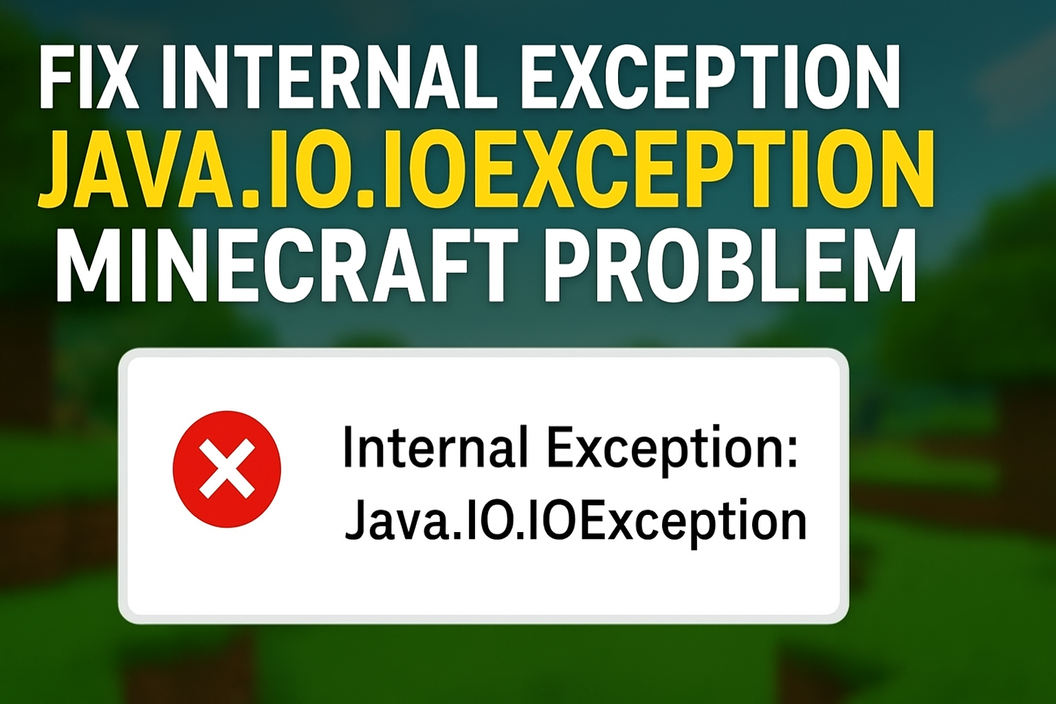 Internal Exception Java.IO.IOException Minecraft Problem