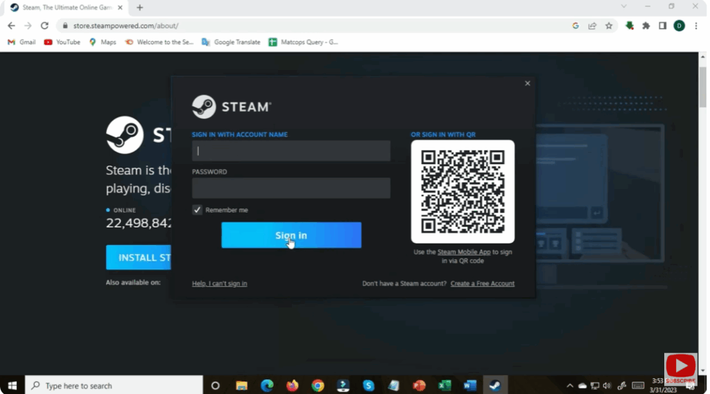 Log In or Create a Steam Account