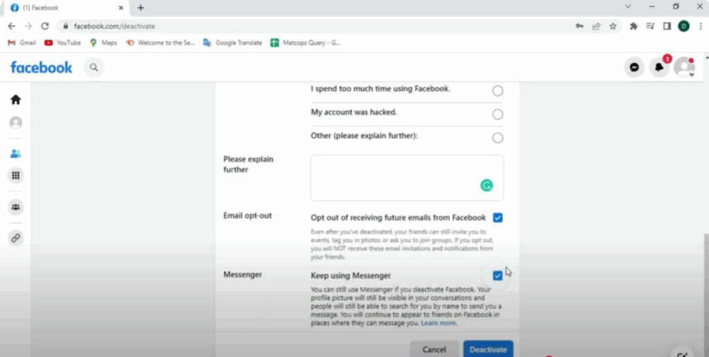 Manage Notifications & Messenger