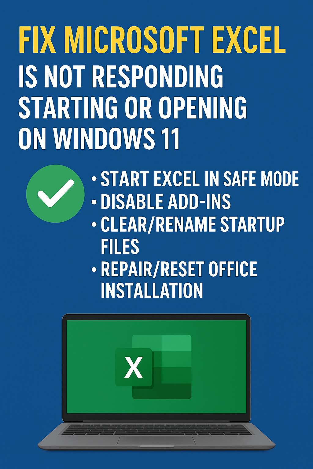Microsoft Excel Is Not Responding Starting Or Opening