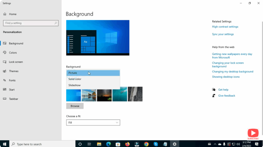 Open Background Settings