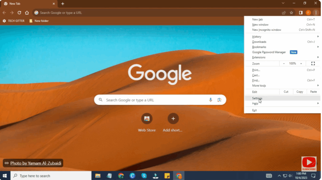 Open Chrome Settings