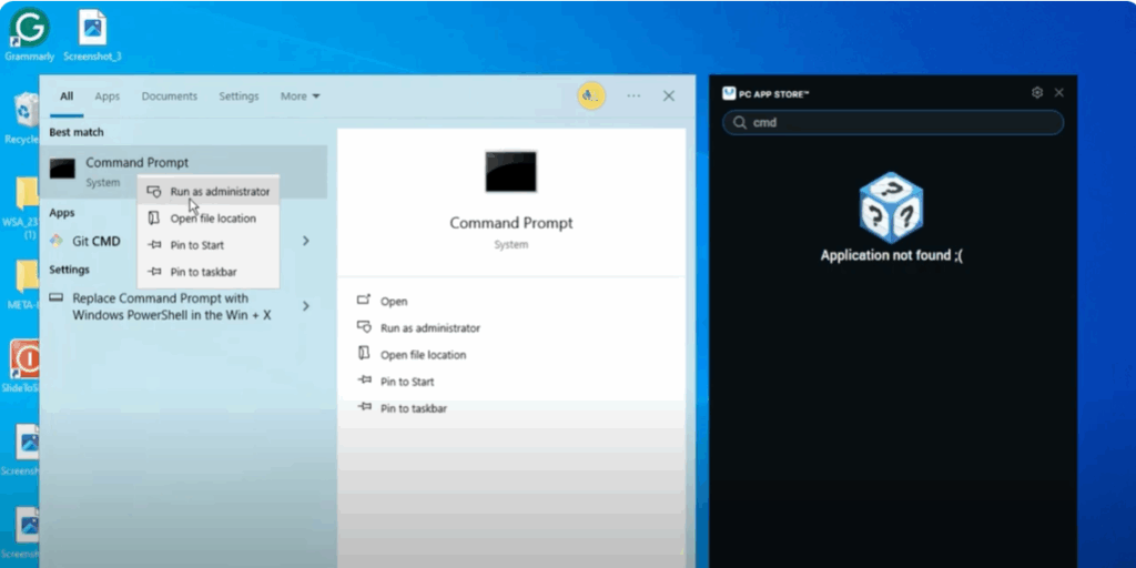 Open Command Prompt as Administrator