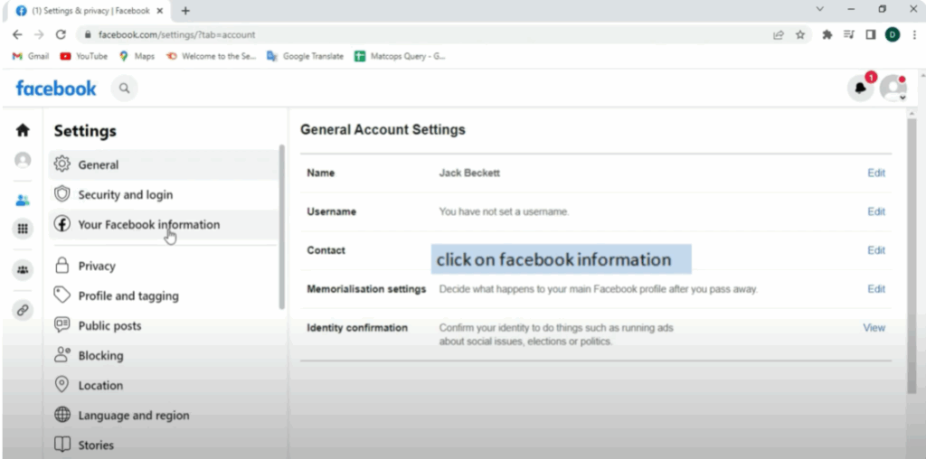Open Facebook Settings