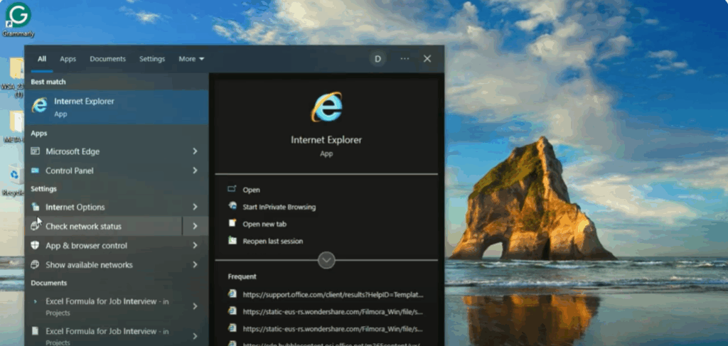 Open Internet Explorer