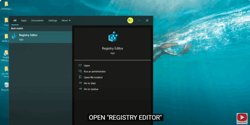 Open Registry Editor