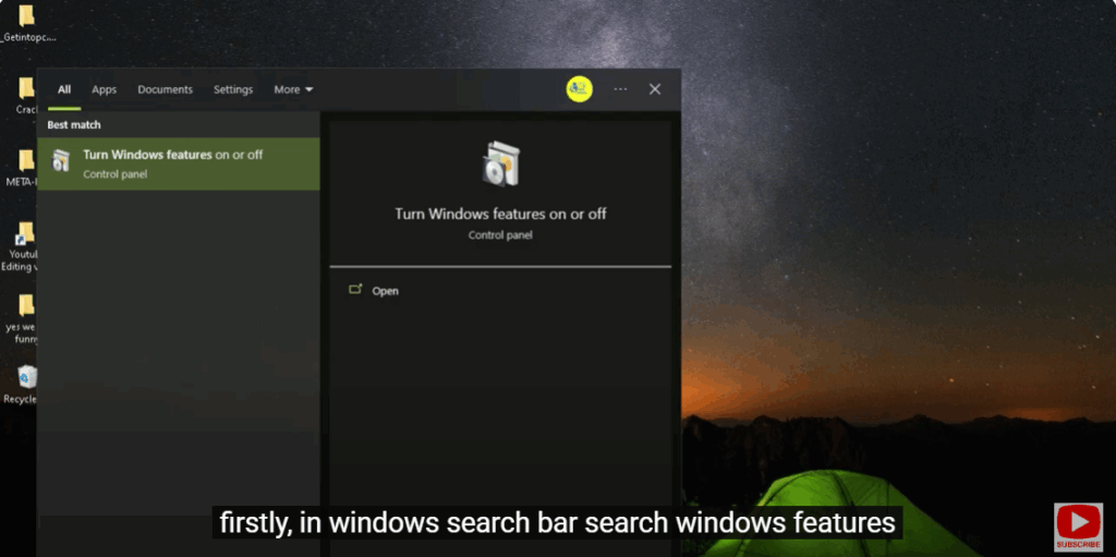 Open Windows Features