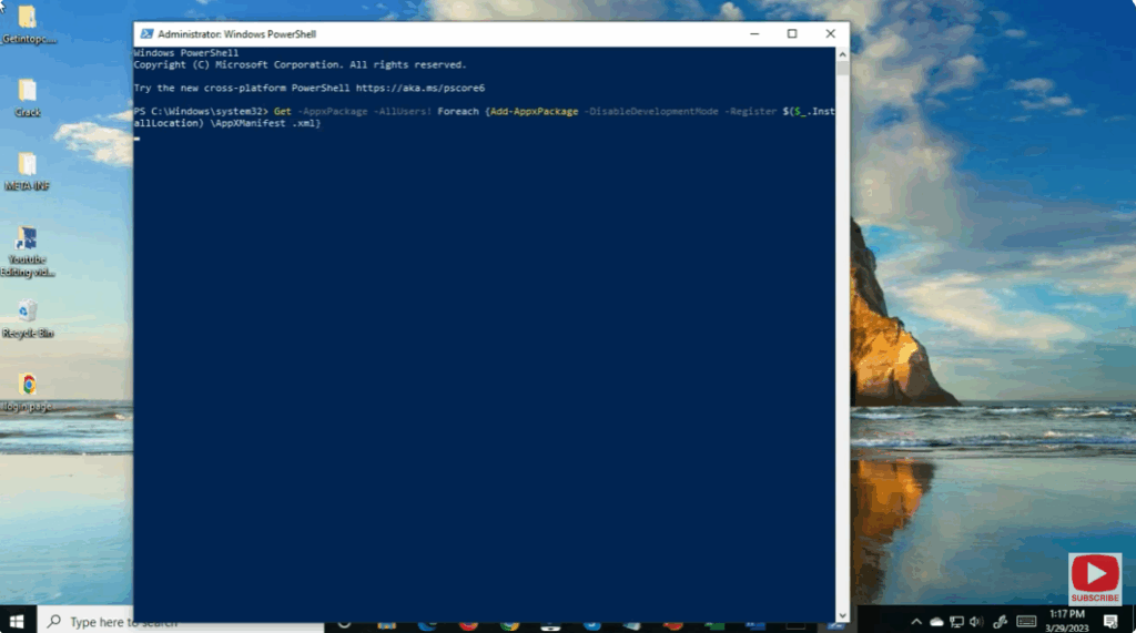 Re-register All Built-in Apps via PowerShell