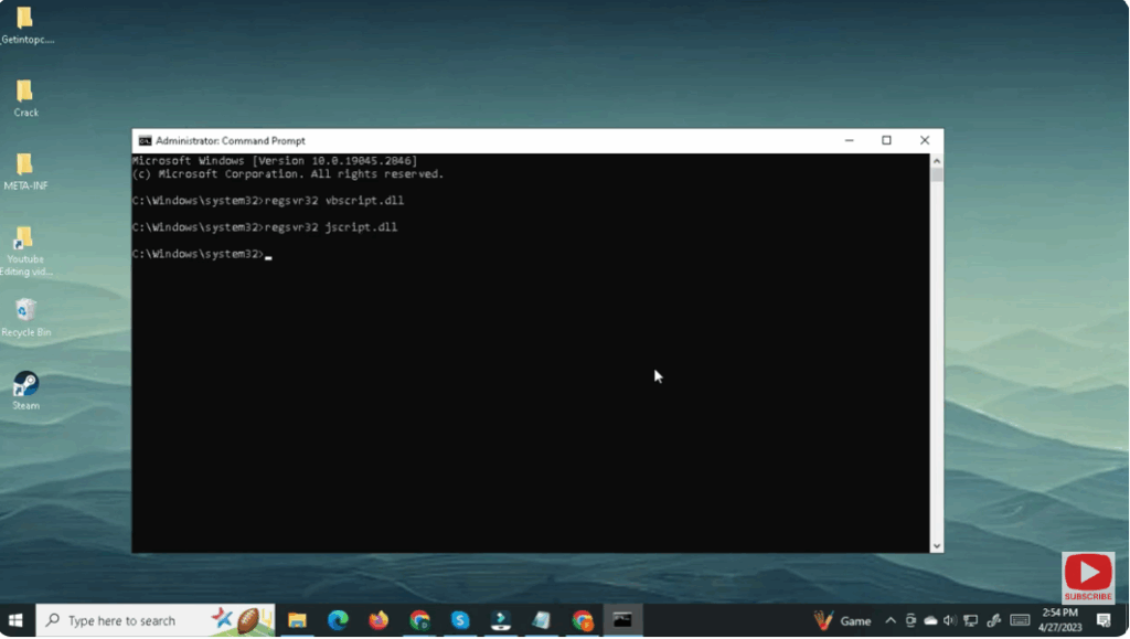 Re-register DLL Files Using Command Prompt
