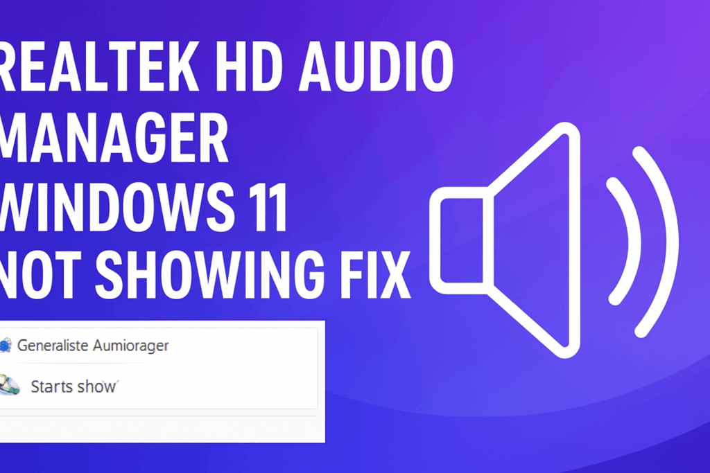 Realtek HD Audio Manager