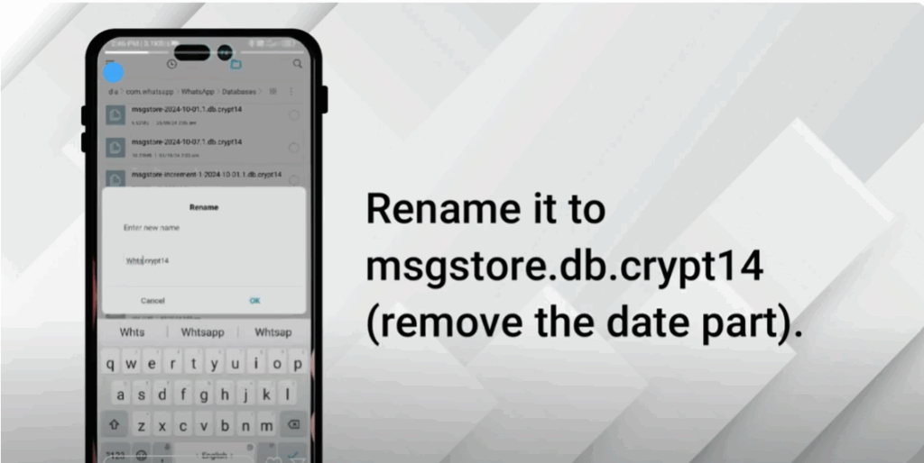 Rename the Backup File