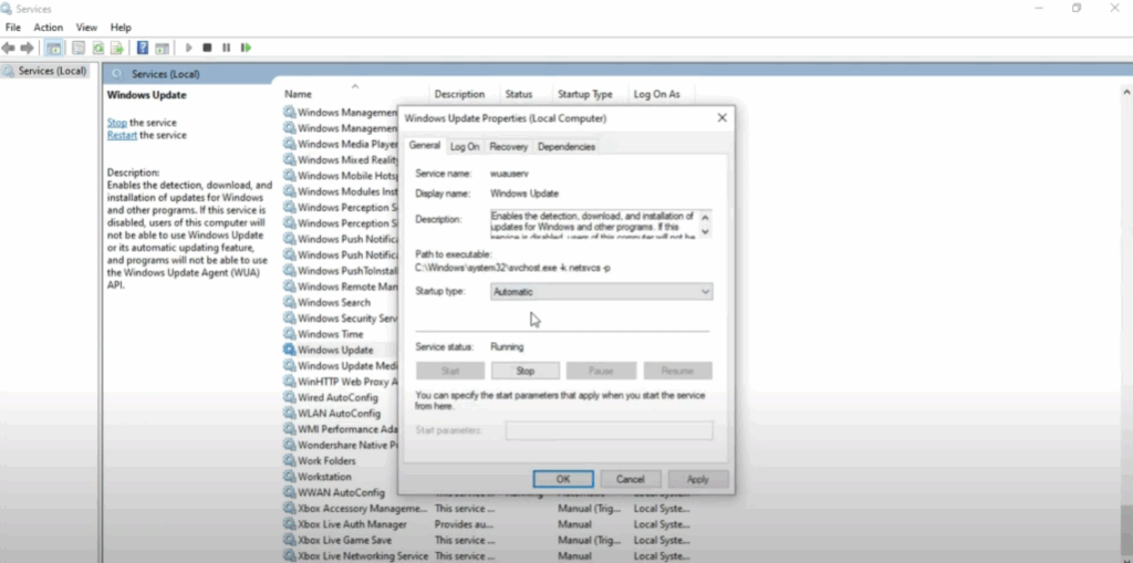 Restart Update Services