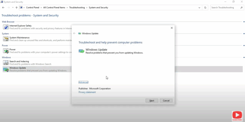 Run Performance Troubleshooter
