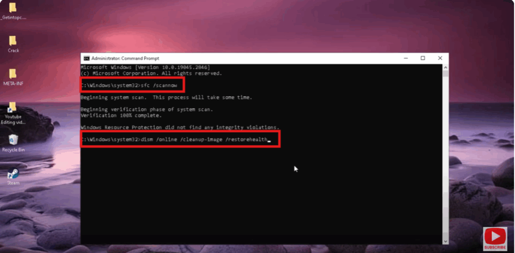 Run SFC and DISM to Repair System Files