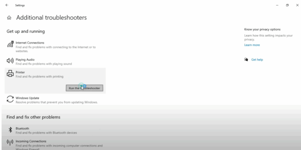 Run the Troubleshooter