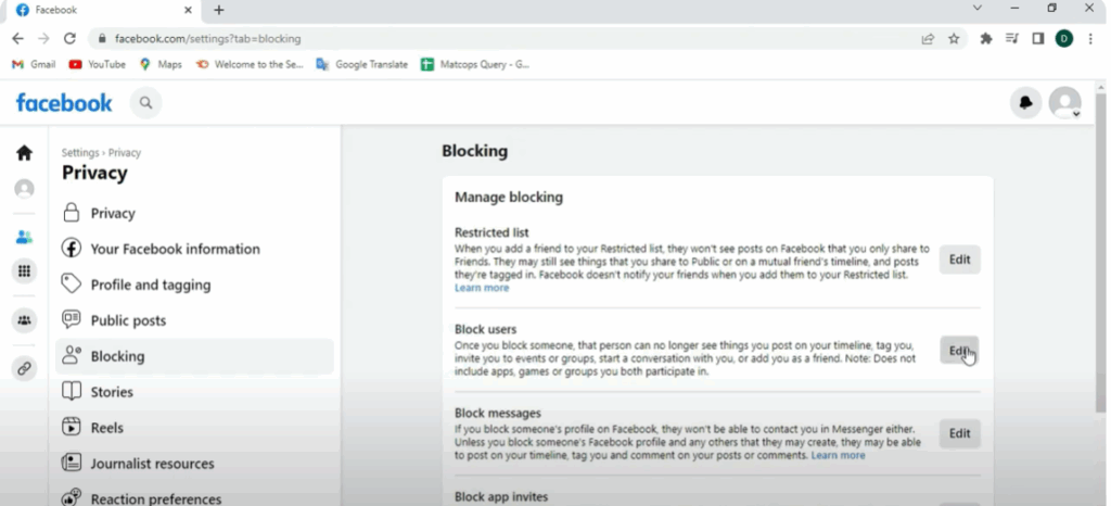 Find Your Blocked List