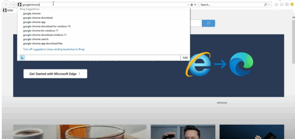 Search for Google Chrome