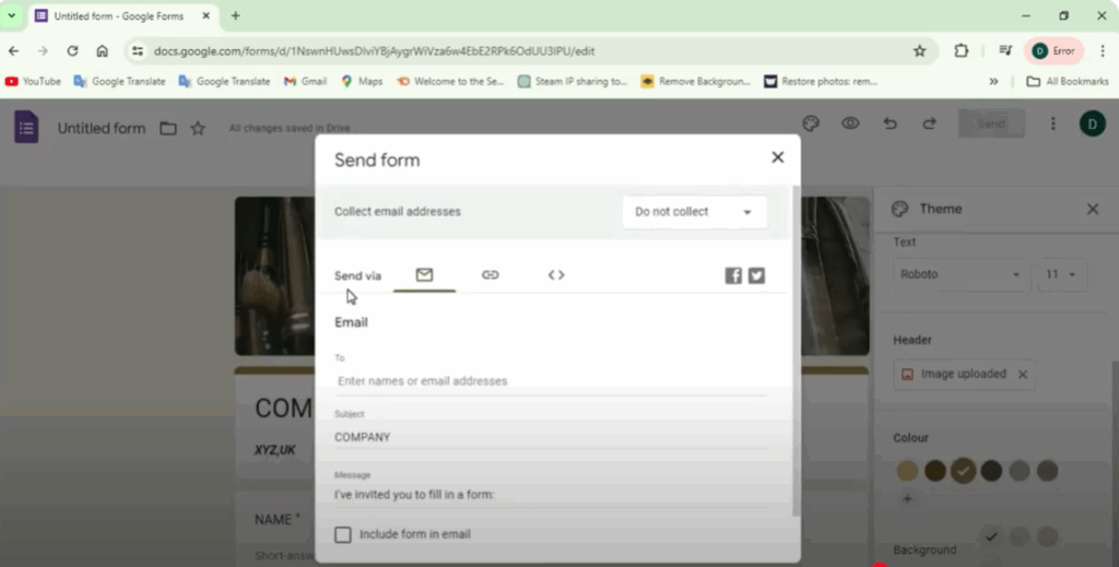 Share the Google Form