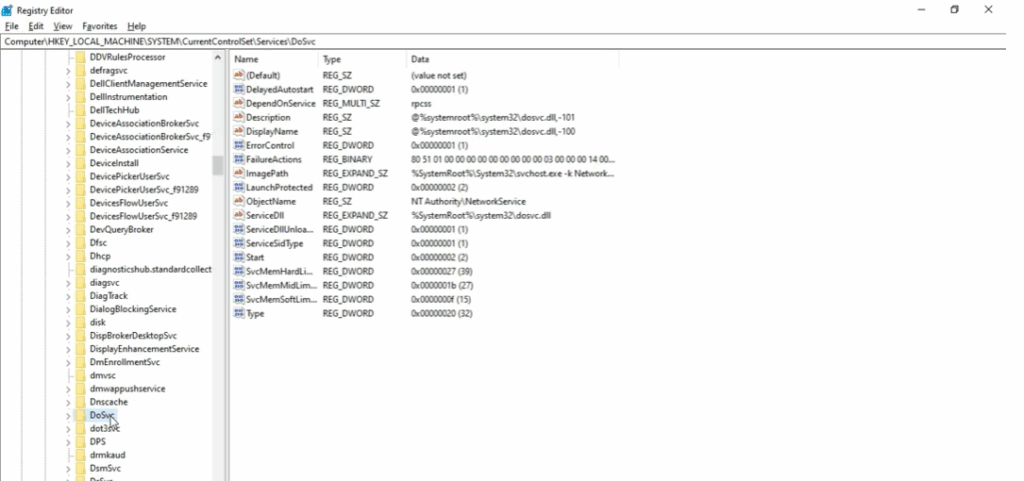 Use Registry Editor to override settings