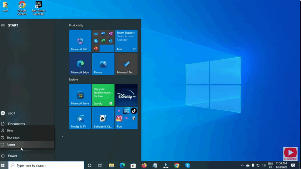 Using the Start Menu